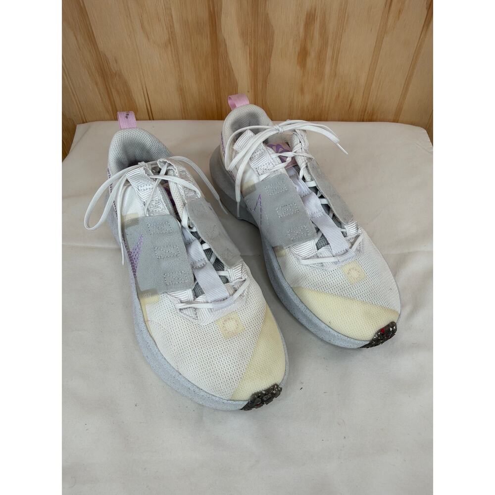 Nike Crater Impact Running Trainers Sneakers White Gray Purple 6Y Sporty Casual